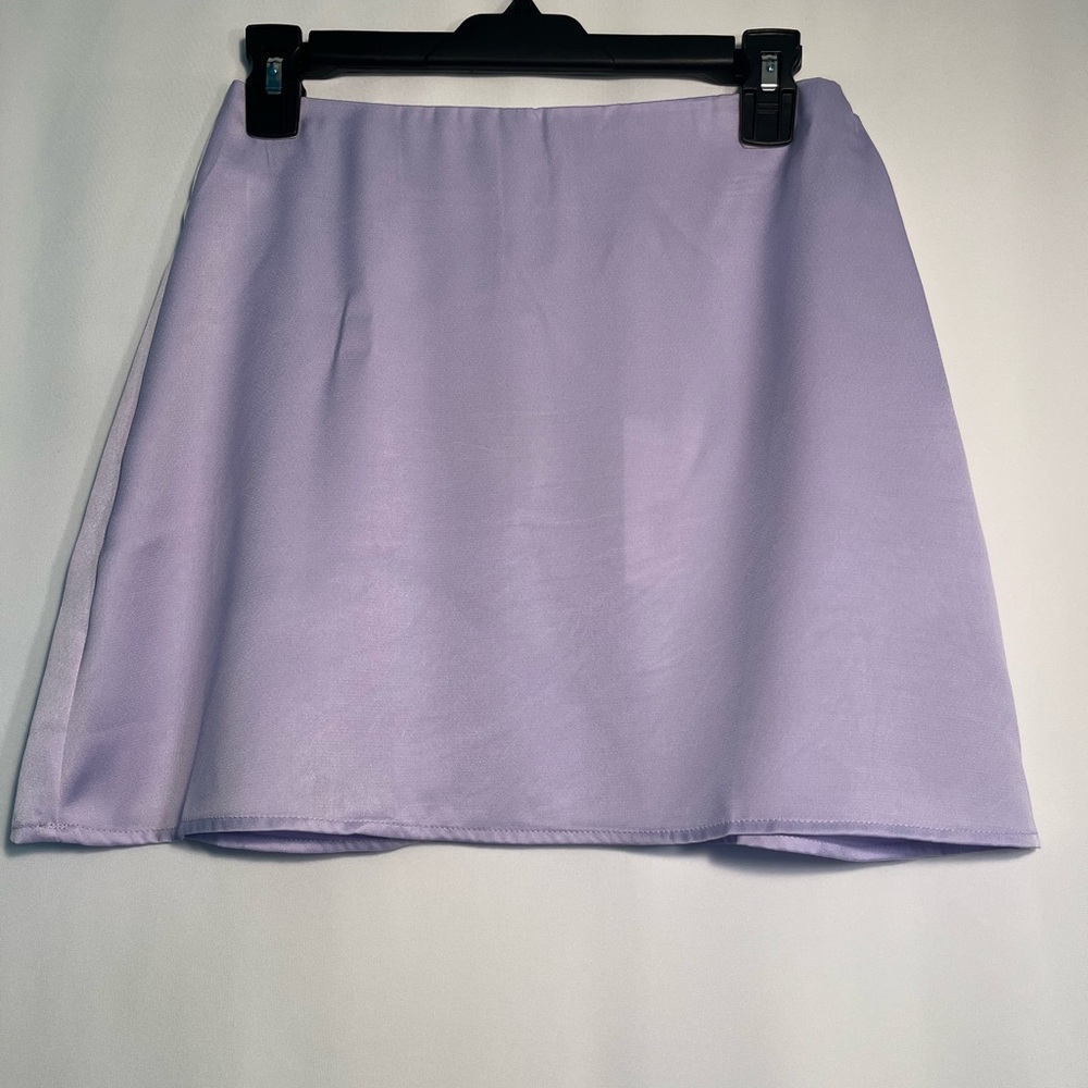 WeWoreWhat Satin Charmeuse Mini Slip Skirt Heather lavander Size S new - Picture 8 of 8